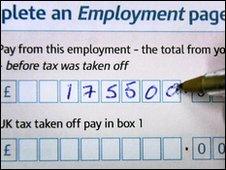 Filling out a self-assessment tax form