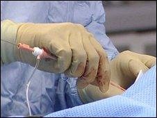 Exploratory heart operation on a patient