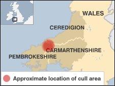 Map of cull areas