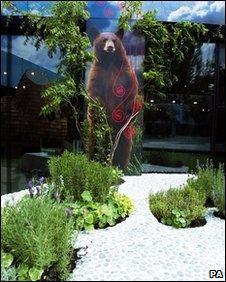 Garden view - with bear