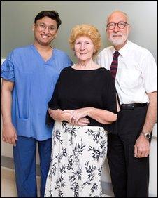 Jayany Vaidya, patient Josephine Ford and Prof Jeffrey Tobias