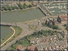 One of the roundabouts in Weymouth