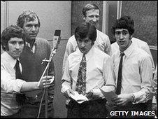 Alan Ball, Bobby Moore, Tommy Wright, Jackie Charlton and Peter Bonetti on 22 February 1970