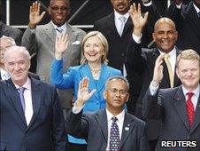 Hillatry Clinton and fellow OAS foreign ministers