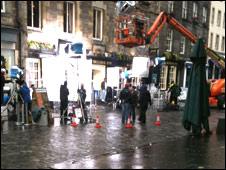 Bollywood filming in The Grassmarket