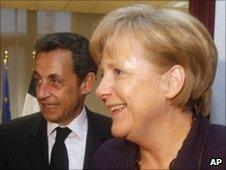 French President Nicolas Sarkozy and German Chancellor Angela Merkel, 7 May 10