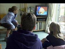 Children watching TV