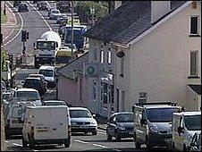 Traffic in Kingskerswell, Devon