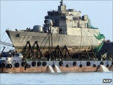 Wreckage of the Cheonan warship (24 April 2010)