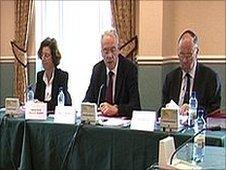 Tribunal of inquiry panel: Professor Gillian Morris, David Hogg (middle) and John Lee