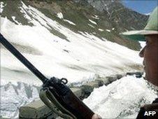 Soldier in Indian-administered Kashmir