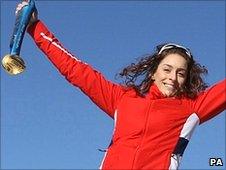 Amy Williams with her medal