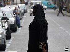 A woman wearing an Islamic veil in Lleida