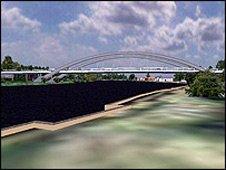 Artist's impression of the revised bridge plan (from Surrey County Council)