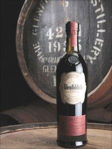 The bottle of Glenfiddich