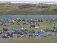 Campers at Beach Break Live in Pembey