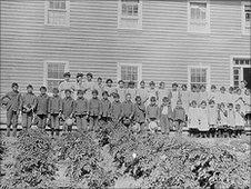 Lake La Ronge school in La Ronge, Saskatchewan, 1929. Library and Archives Canada/PA-045174