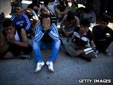 Afghan migrants in Lesbos, Greece, 1 May 2010