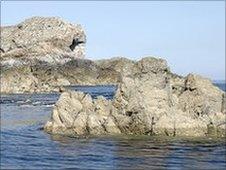 Rocks and sea near Sark