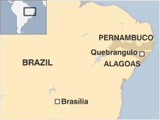 Map of Pernambuco and Alagoas