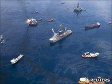 Boats in the Gulf of Mexico