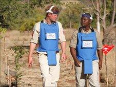 Prince Harry with Halo charity worker