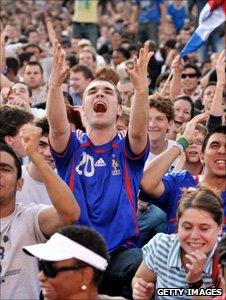 French fans watch their team in Paris