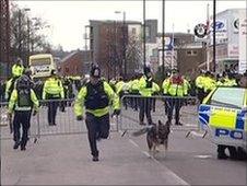 Police and fans clash near St Mary's stadium in Southampton