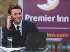 Businessman at Premier Inn