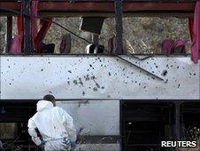 Scene of bomb attack near Istanbul, 22 June 2010