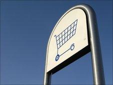 Supermarket trolley sign