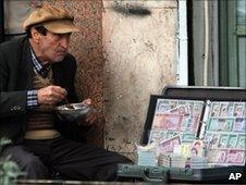 A money changer in Tehran, Iran