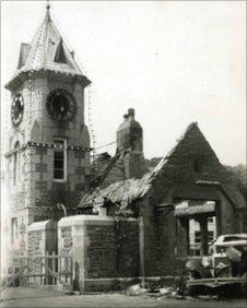 Weighbridge clock damaged in the bombing of St Peter Port Harbour on 28 June 1940