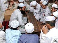 Students at a Pakistani madrassa