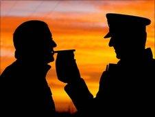 Motorist gives breath test on breathalyser