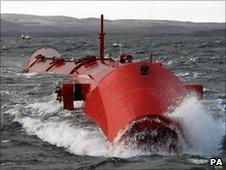 Wave-power generator being tested