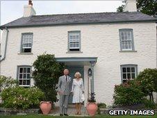 Prince Charles and the Duchess of Cornwall at their Welsh home Llwynywermod at Myddfai near Llandovery in Carmarthenshire
