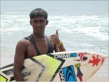 Sri Lankan surfer, Arugam - June 2010
