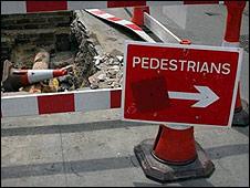 Roadworks sign