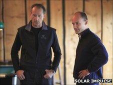 Andre Borschberg (L) and Bertrand Piccard (R)