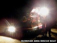 Rescue hovercraft on beach