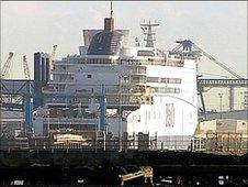 P&O ferry in Hull docks