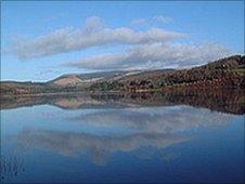 Llyn Onn reservoir in mid Wales