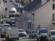 Traffic in Kingskerswell, Devon