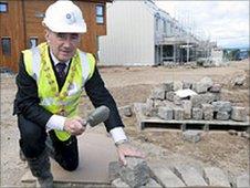 Inverness Provost Jimmy Gray with cobbles. Image: Highland Council