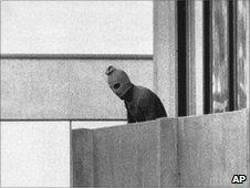 Masked Palestinian during Munich Olympics attack