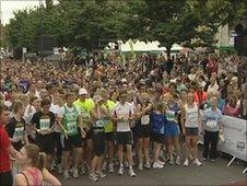 Runners at the start of the event