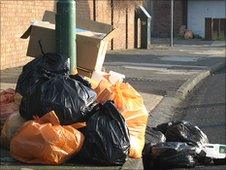 Rubbish awaiting collection