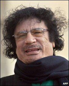 Libyan leader Moammar Gadaffi