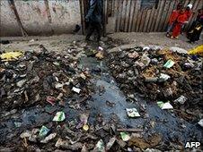 Street in Nairobi's Mukuru-kwa-Njenga slum